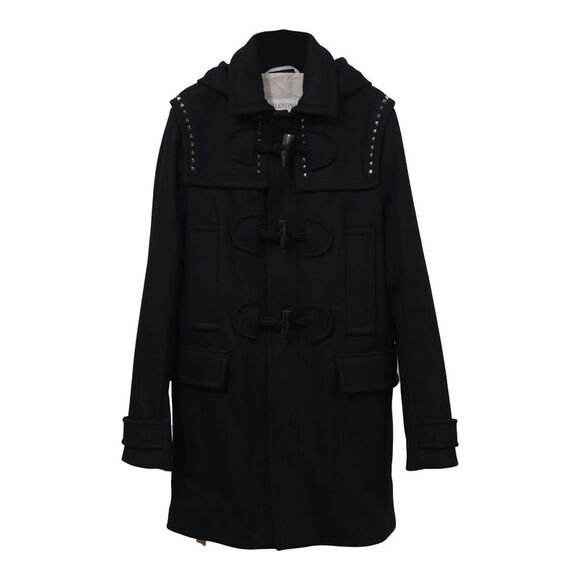 Valentino Studded Coat in Black Wool